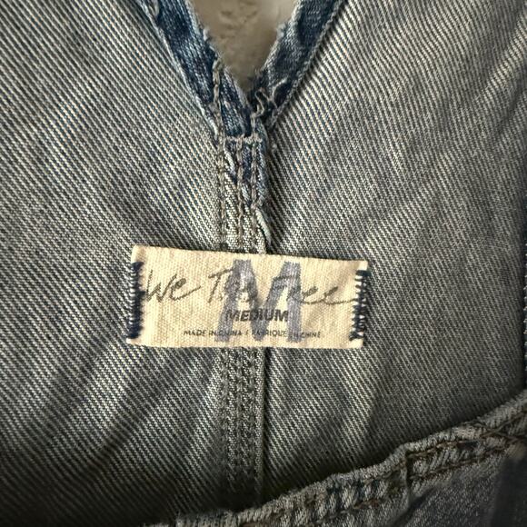 Free People Baxter Jumper Distressed Denim Mini Dress Size Medium - Picture 6 of 8